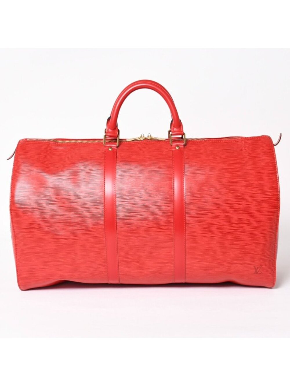 Louis Vuitton Keepall 50 Boston Bag Castilian Red Epi Leather Gold